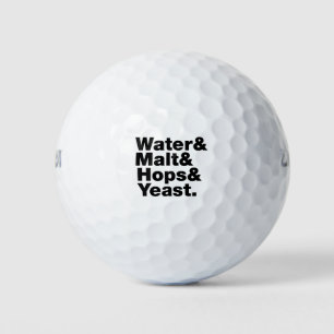 Bier = Wasser & Malt & Hopfen & Hefe. Golfball