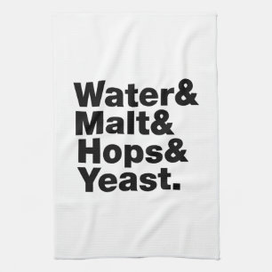 Bier = Wasser & Malt & Hopfen & Hefe. Küchentuch