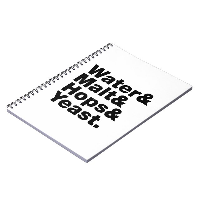 Bier = Wasser & Malt & Hopfen & Hefe. Notizblock (Linke Seite)