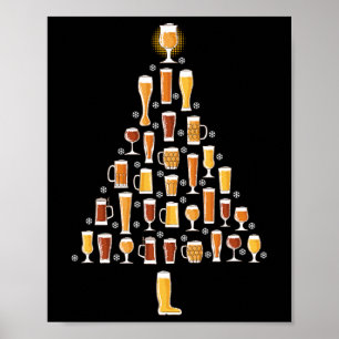 Bier Weihnachtsbaum Männer Frauen Bier hässliche W Poster