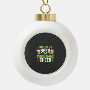 Bier Weihnachtsfreude Feiertags-Trinken Vektor Keramik Kugel-Ornament