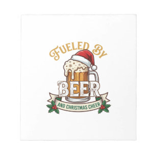 Bier-Weihnachtsfreude-Tasse Santa Hut Stechpalme Notizblock