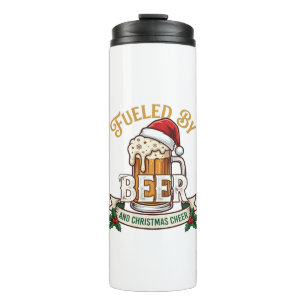Bier-Weihnachtsfreude-Tasse Santa Hut Stechpalme Thermosbecher