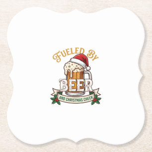 Bier-Weihnachtsfreude-Tasse Santa-Hut Stechpalme Untersetzer