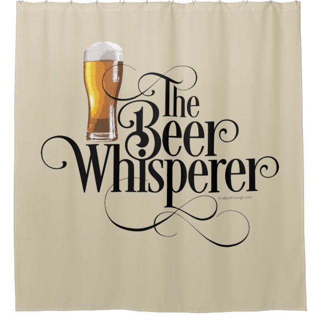 Bier Whisperer (weiß) Duschvorhang (Vorderseite)