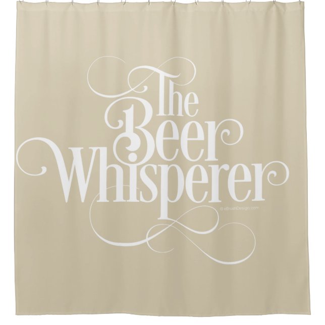 Bier Whisperer (weiß) Duschvorhang (Vorderseite)