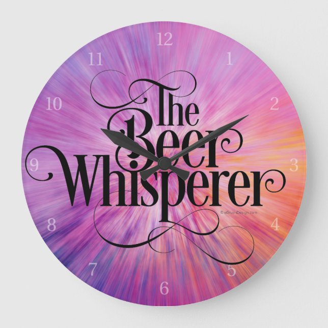 Bier Whisperer (weiß) Große Uhr (Vorderseite)