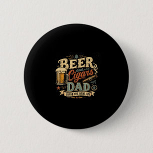 Bier-Zigarre-Liebhaber-Vater Retro-70er-Jahre-Vint Button