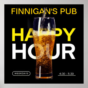 Bier zur Happy Hour im Bar Pub Public House anpass Poster