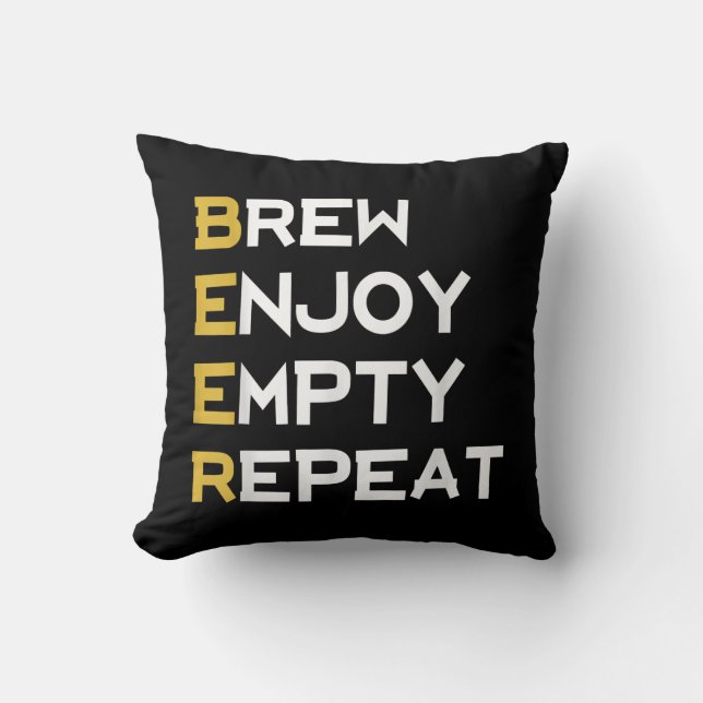 Bierbraue Leere Wiederholung | Bier Lover Geschenk Kissen (Vorderseite)