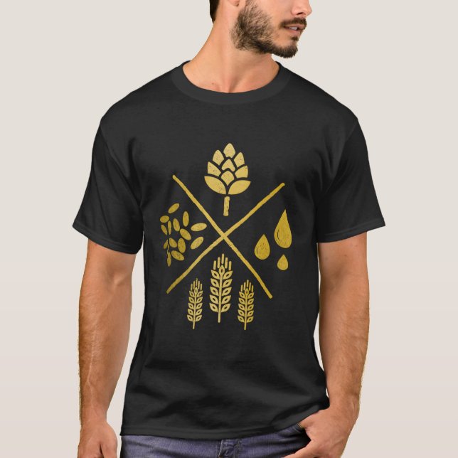 Bierbrauer Bierbrauerei Bierhops Bier T-Shirt (Vorderseite)