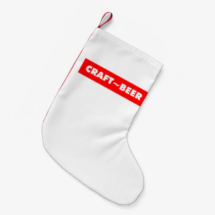 Bierbrauer rot auf Weiß Kleiner Weihnachtsstrumpf