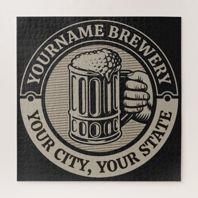 Bierbrauerei Personalisiert NAME Brauerei Big Tass (Vertikal)