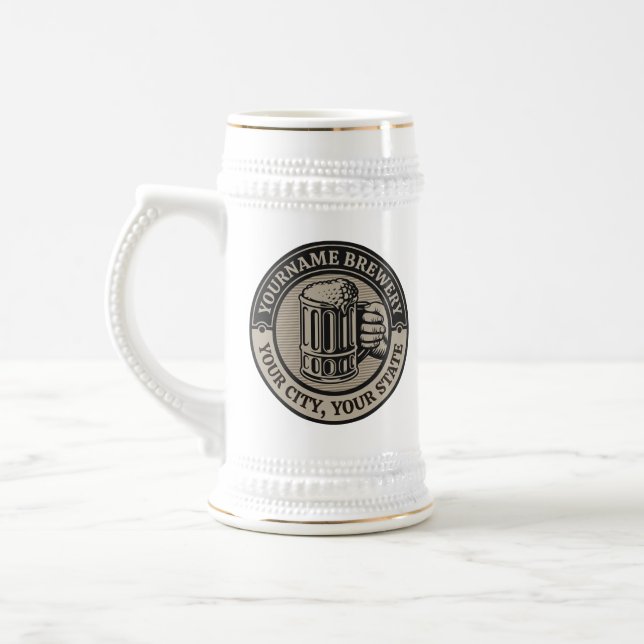Bierbrauerei Personalisiert NAME Brauerei Big Tass Bierglas (Links)
