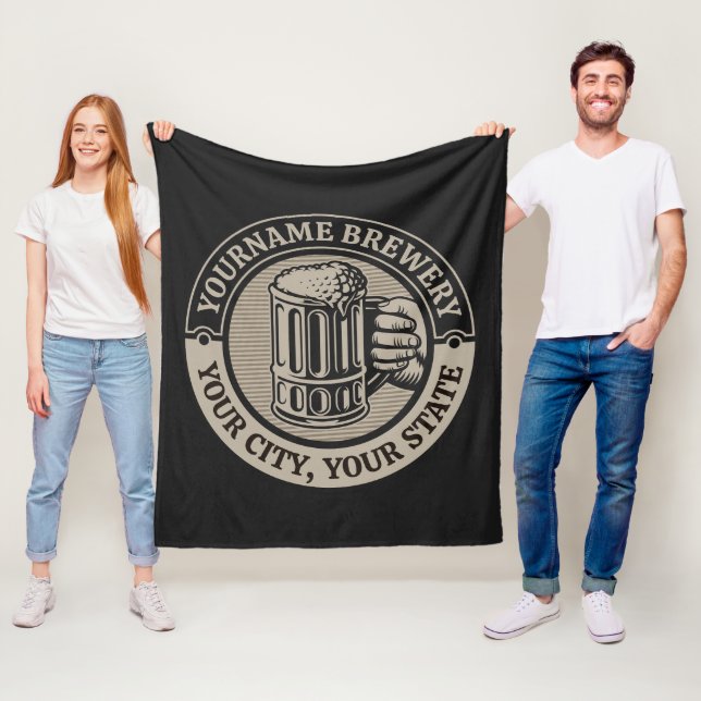 Bierbrauerei Personalisiert NAME Brauerei Big Tass Fleecedecke (Beispiel)