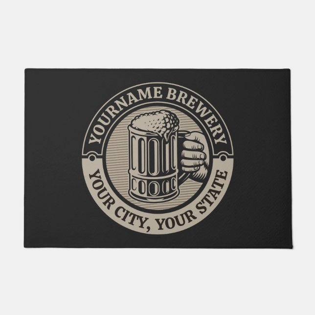 Bierbrauerei Personalisiert NAME Brauerei Big Tass Fußmatte (Vorderseite)