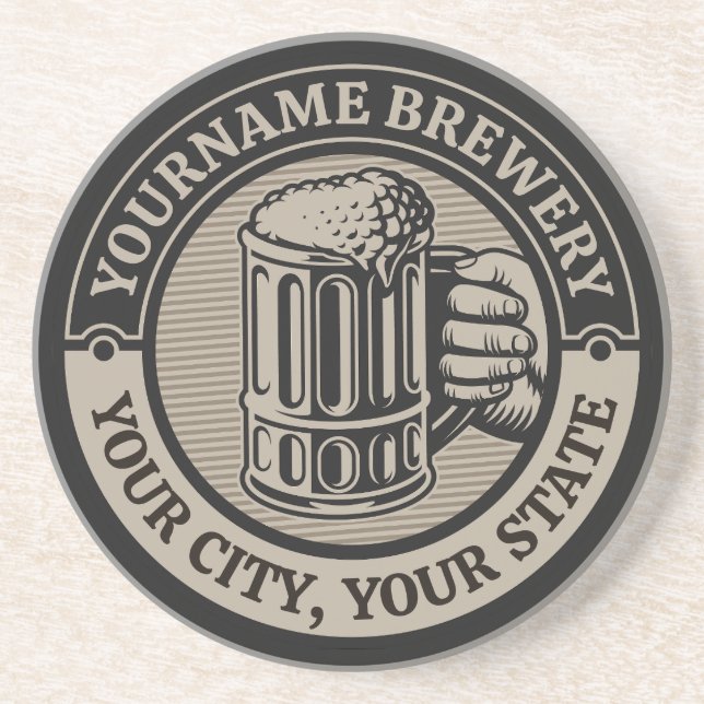 Bierbrauerei Personalisiert NAME Brauerei Big Tass Getränkeuntersetzer (Vorne)