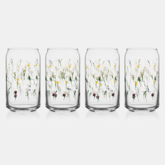 Bierbrille, Tasse & Steine Blumenmuster Dosenglas