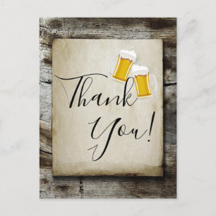 bière, acclamations, carte de remerciements rustiq
