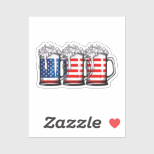 Biere American Flag 4. Juli Männer Frauen Merica D Aufkleber