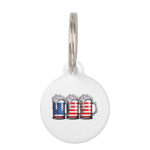 Biere American Flag 4. Juli Männer Frauen Merica D Haustiermarke