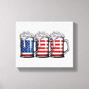 Biere American Flag 4. Juli Männer Frauen Merica D Leinwanddruck
