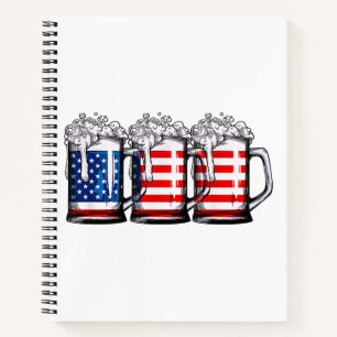 Biere American Flag 4. Juli Männer Frauen Merica D Notizbuch