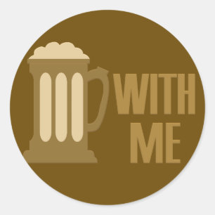 Bière avec moi autocollants personnalisés