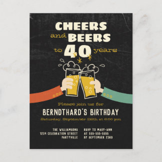 Biere bis 30 Jahre Retro-Einladung Postkarte
