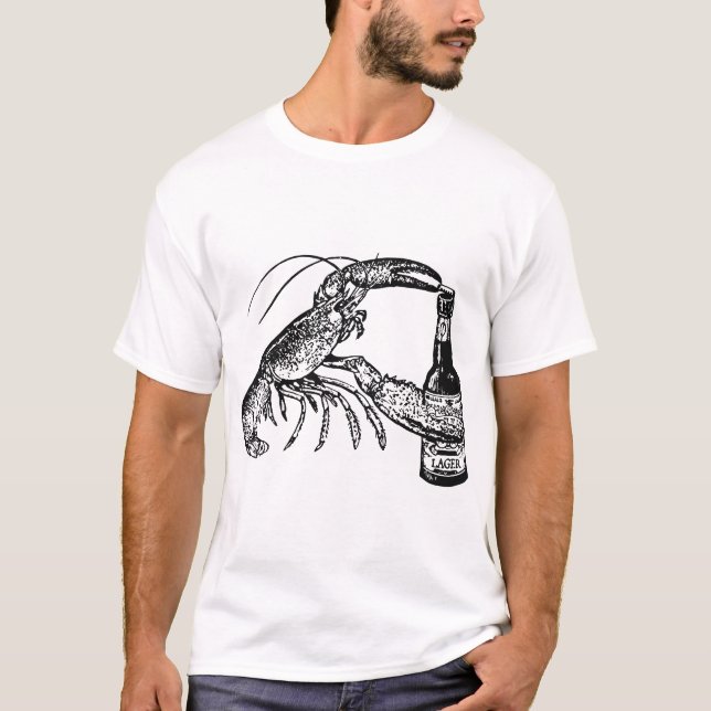 Bière Boire Homard Drôle Artisanat T-Shirts de biè (Devant)