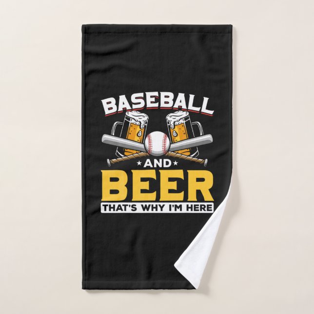 Bière Boveur Baseball Bière Humour Anniversaire (Serviette à main)