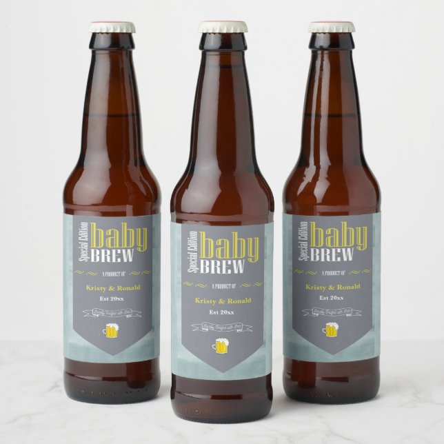 Bière brassée bébé personnalisée Étiquette Drôle D (Bouteilles)