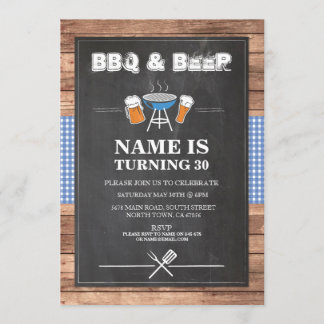 Biere & Cheers GRILLEN Geburtstagsparty JEDES ALTE Einladung