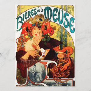 Bière d'Alphonse Mucha des invitations de Muse