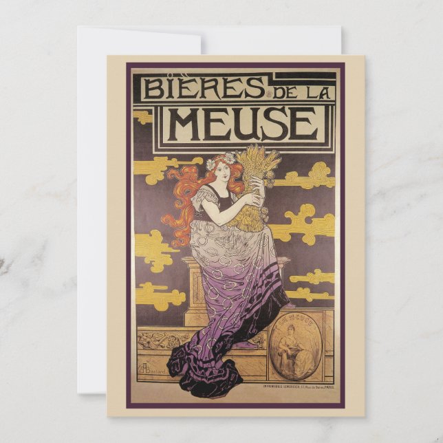 Biere de la Meuse von Marc Auguste Bastard Einladung (Vorderseite)