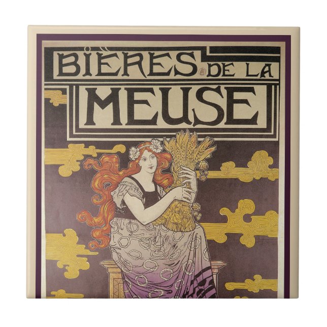 Biere de la Meuse von Marc Auguste Bastard Fliese (Vorderseite)