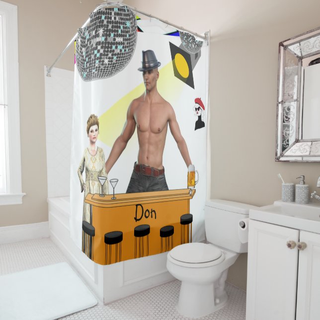 Bière de rideau de douche (En situation)