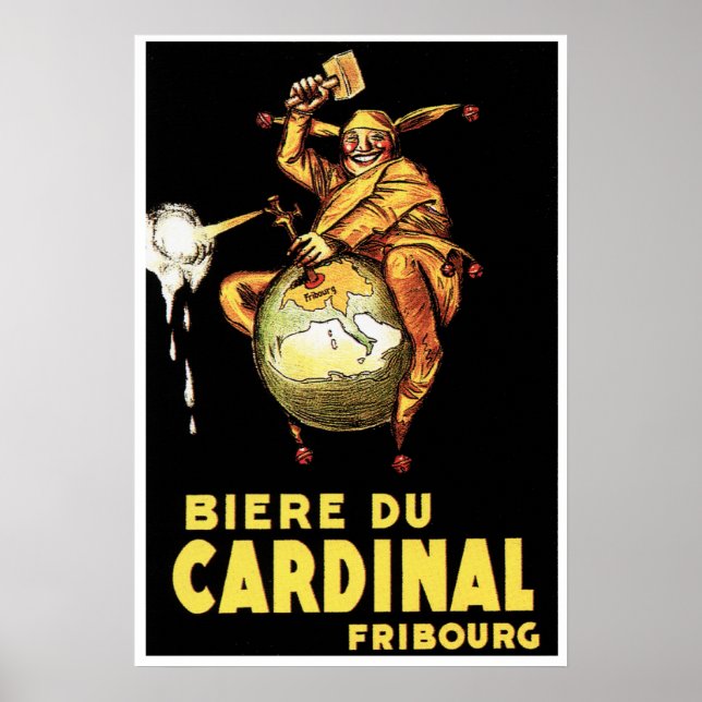 BIERE DU KARDINAL Achille Mauzan Vintag Beer Poster (Vorne)
