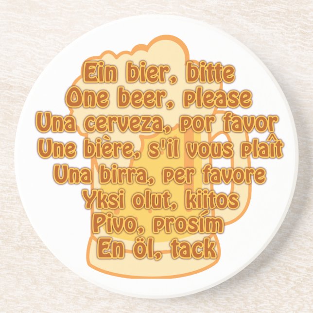 BIÈRE en langues dessous de verre personnalisé (Devant)