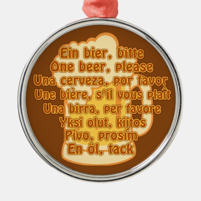 BIÈRE en langues ornement personnalisé (Devant)