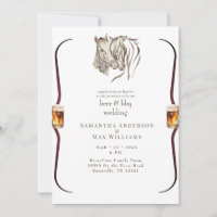Bière et Faire-part de mariage barbecue pour cheva