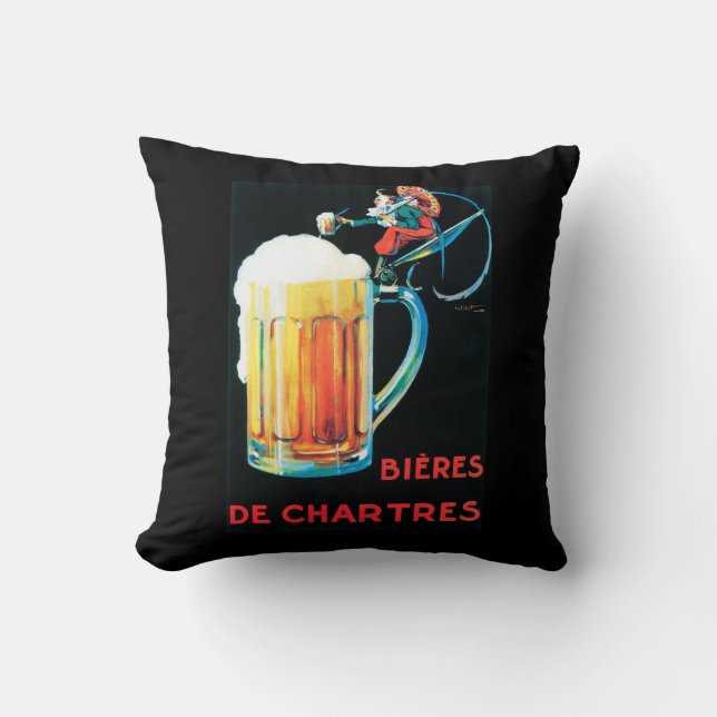 Biere fördernden Plakats Chartres Kissen (Vorderseite)