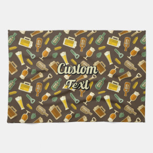 Bière Icônes Motif Serviette de cuisine