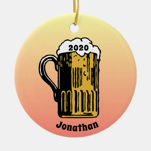 Bière Stein Design Ornement céramique (Devant)
