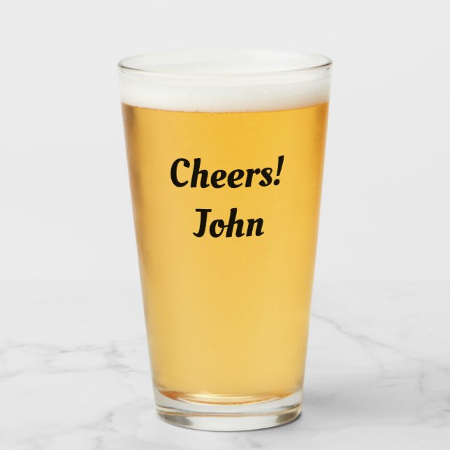 BIÈRE Verre CHERS VOTRE NOM Cadeau Anniversaire (Devant (rempli))