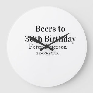 Biere zum 30. Geburtstag Name Datum Mann stilvollE Große Wanduhr