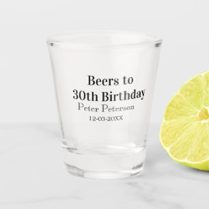 Biere zum 30. Geburtstag Name Datum Mann stilvollE Schnapsglas