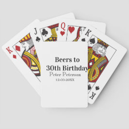 Biere zum 30. Geburtstag Name Datum Mann stilvollE Spielkarten