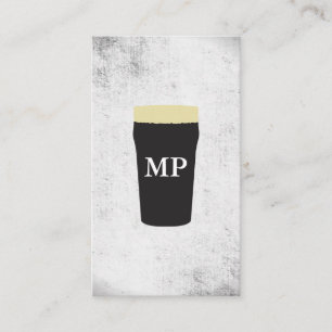 Bierelement mit Monogramm-Textur Visitenkarte