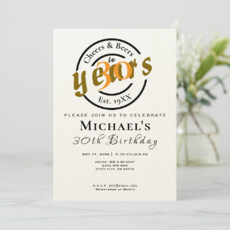 Bières à la fête d'anniversaire Invitation - Conce